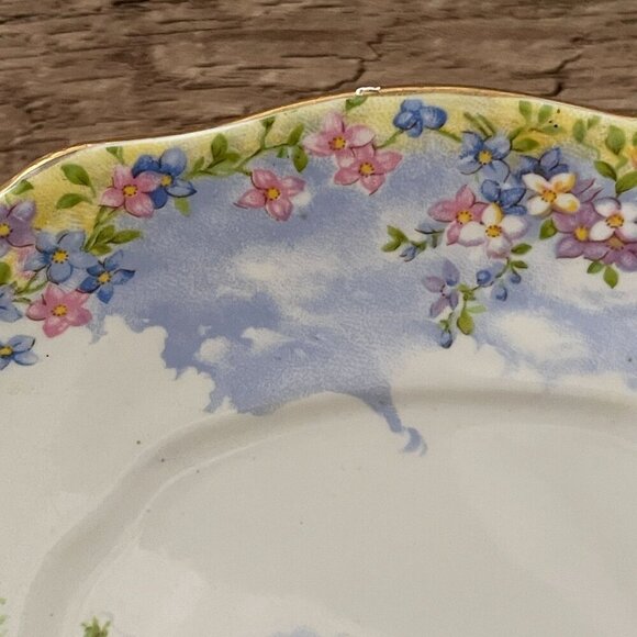 Vintage Royal Albert Kentish Rockery Square Handled Cake Plate 10" England - Picture 3 of 7